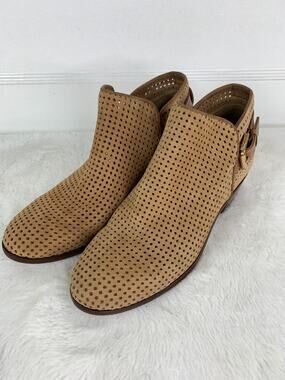 Sam Edelman Paula Perforated Leather Buckle Ankle Western Boots Size 5M